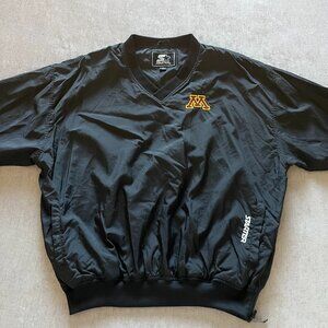 Minnesota Golden Gophers Starter Windbreaker Jacket Men XL Black Pullover NCAA